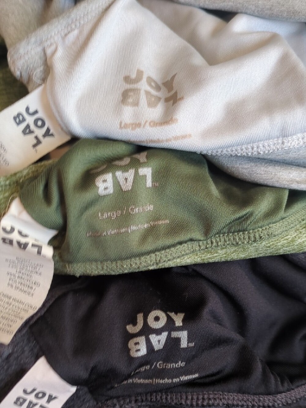 4 Pack BUNDLE JoyLab Sports Bra Multipack - Olive, Charcoal, Light Gray, Heather - Picture 2 of 6